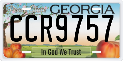 GA license plate CCR9757