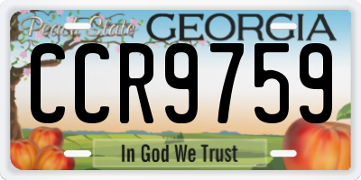 GA license plate CCR9759