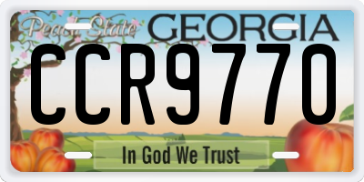 GA license plate CCR9770