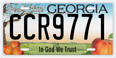 GA license plate CCR9771