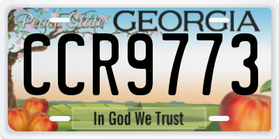 GA license plate CCR9773