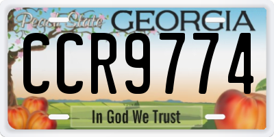 GA license plate CCR9774