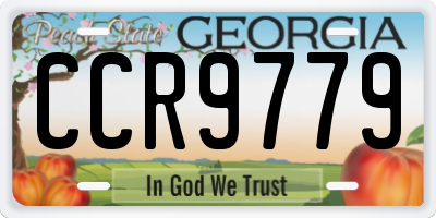 GA license plate CCR9779