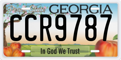 GA license plate CCR9787