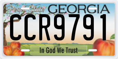 GA license plate CCR9791