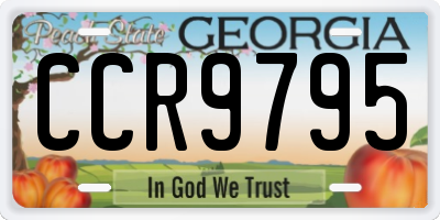 GA license plate CCR9795