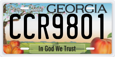 GA license plate CCR9801