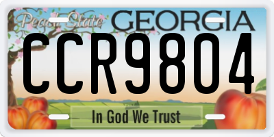 GA license plate CCR9804