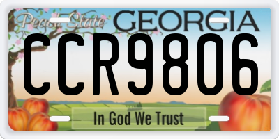 GA license plate CCR9806