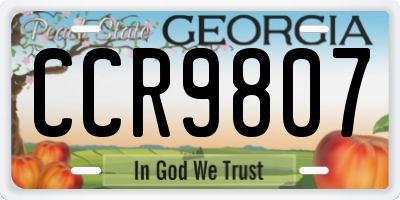 GA license plate CCR9807