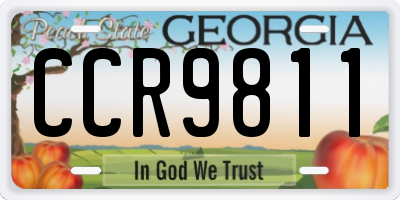 GA license plate CCR9811