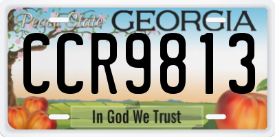GA license plate CCR9813