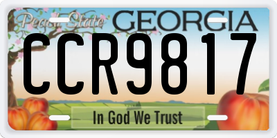 GA license plate CCR9817