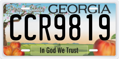 GA license plate CCR9819