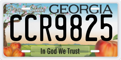 GA license plate CCR9825