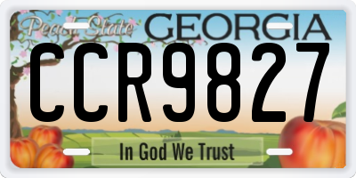 GA license plate CCR9827