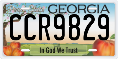 GA license plate CCR9829