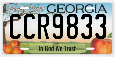 GA license plate CCR9833