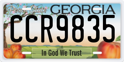 GA license plate CCR9835
