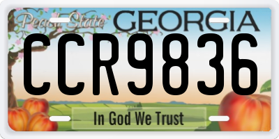 GA license plate CCR9836