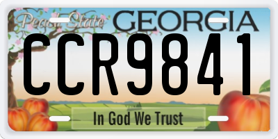 GA license plate CCR9841