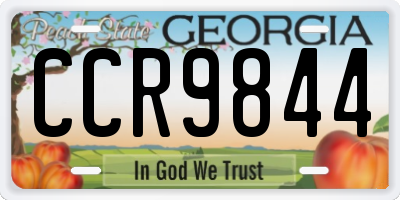 GA license plate CCR9844
