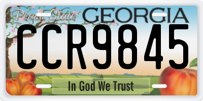 GA license plate CCR9845
