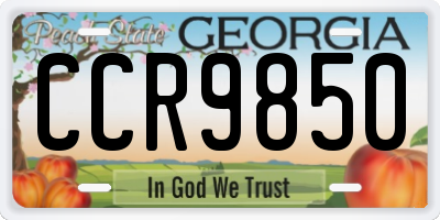 GA license plate CCR9850
