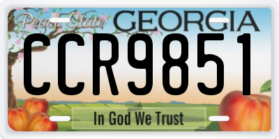 GA license plate CCR9851