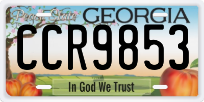 GA license plate CCR9853
