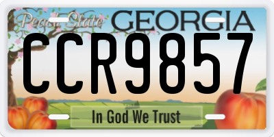 GA license plate CCR9857