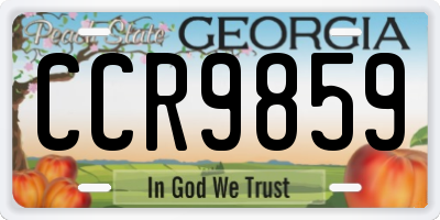 GA license plate CCR9859