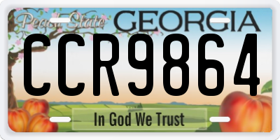 GA license plate CCR9864