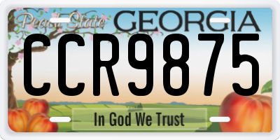 GA license plate CCR9875