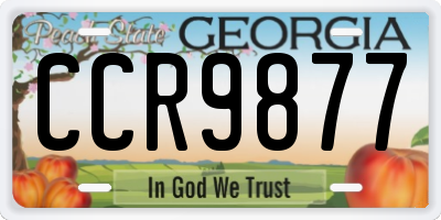 GA license plate CCR9877