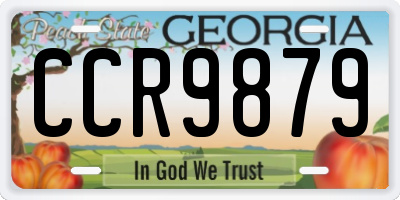 GA license plate CCR9879