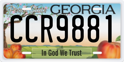 GA license plate CCR9881