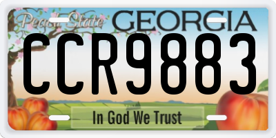 GA license plate CCR9883