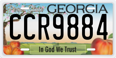 GA license plate CCR9884