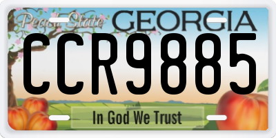 GA license plate CCR9885
