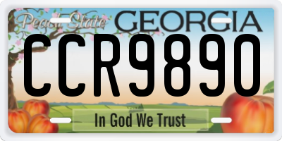 GA license plate CCR9890