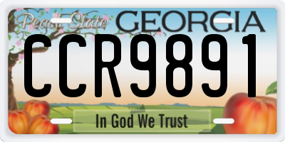 GA license plate CCR9891