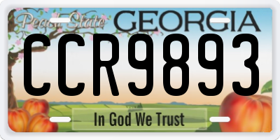 GA license plate CCR9893