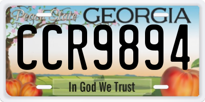 GA license plate CCR9894