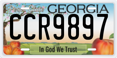 GA license plate CCR9897