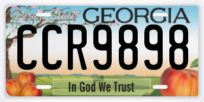 GA license plate CCR9898