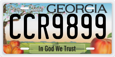 GA license plate CCR9899