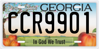 GA license plate CCR9901