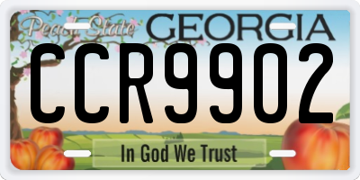 GA license plate CCR9902