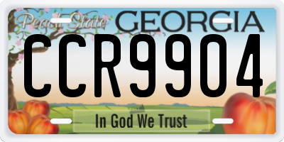 GA license plate CCR9904